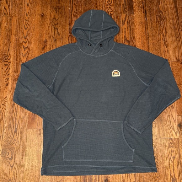 Howler Brothers Palo Duro Grid Fleece Hoodie Men's XL Blue Grey Performance - Picture 2 of 6